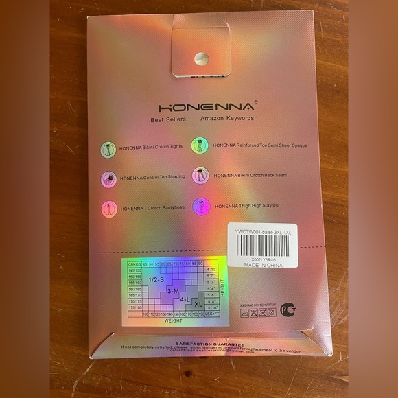 Honenna Pantyhose Thigh High Lace Tights, Cream NWT; size 3X-4X - Picture 3 of 5